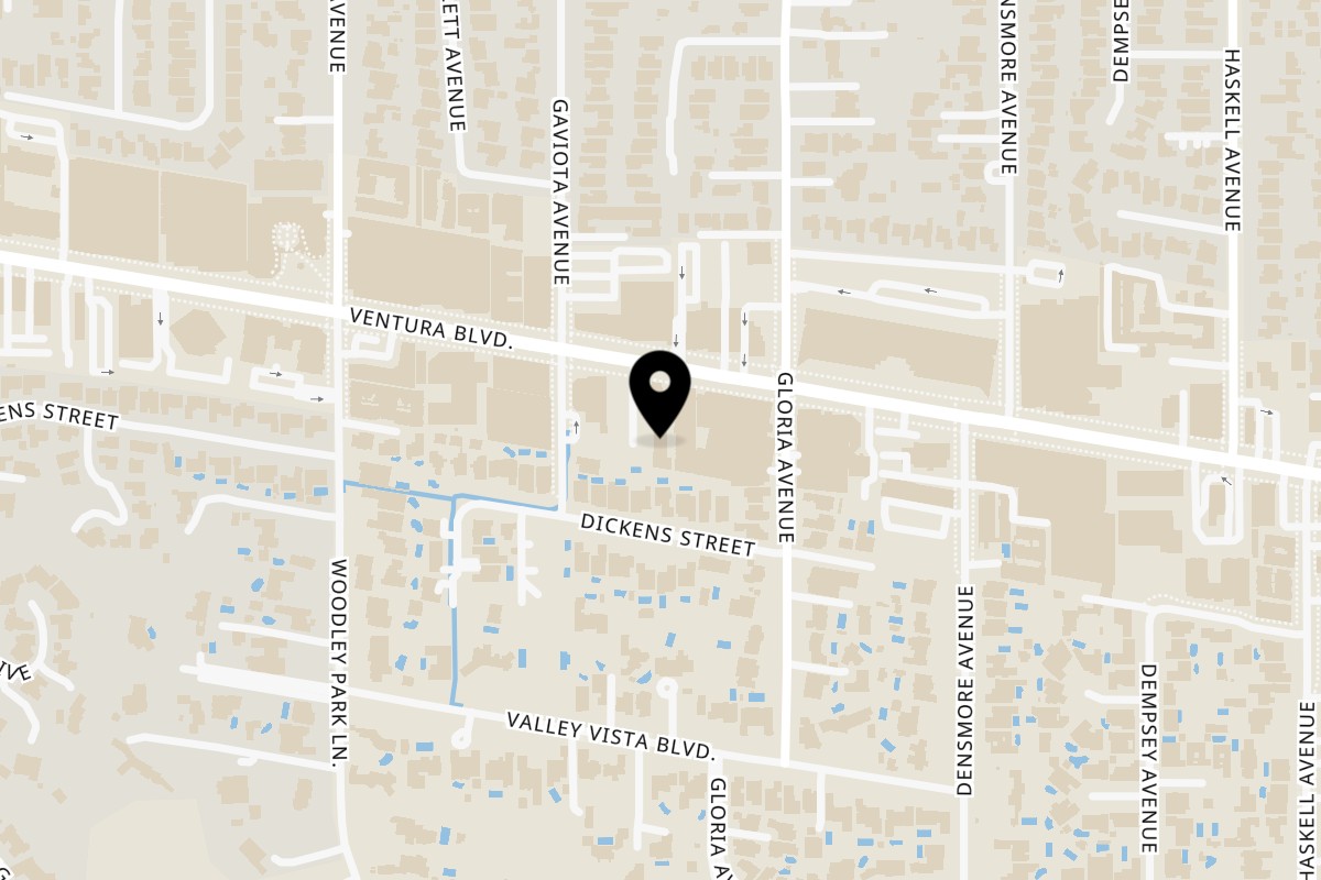 Map showing the location of Pialon Restaurant Tapas and Bar on 15928 Ventura Blvd in Encino